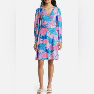 LILLY PULITZER ROSALINDA WRAP DRESS SIZE XLARGE BEACH HOUSE BLOOMS